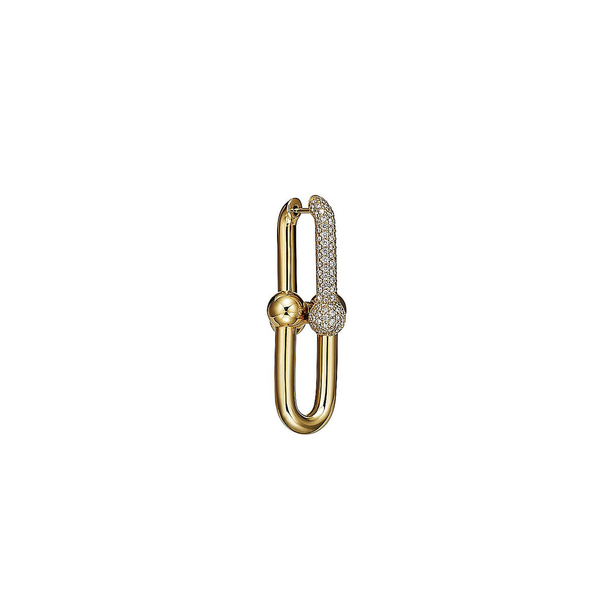 18K Tiffany HardWear Large Link Diamonds Earrings