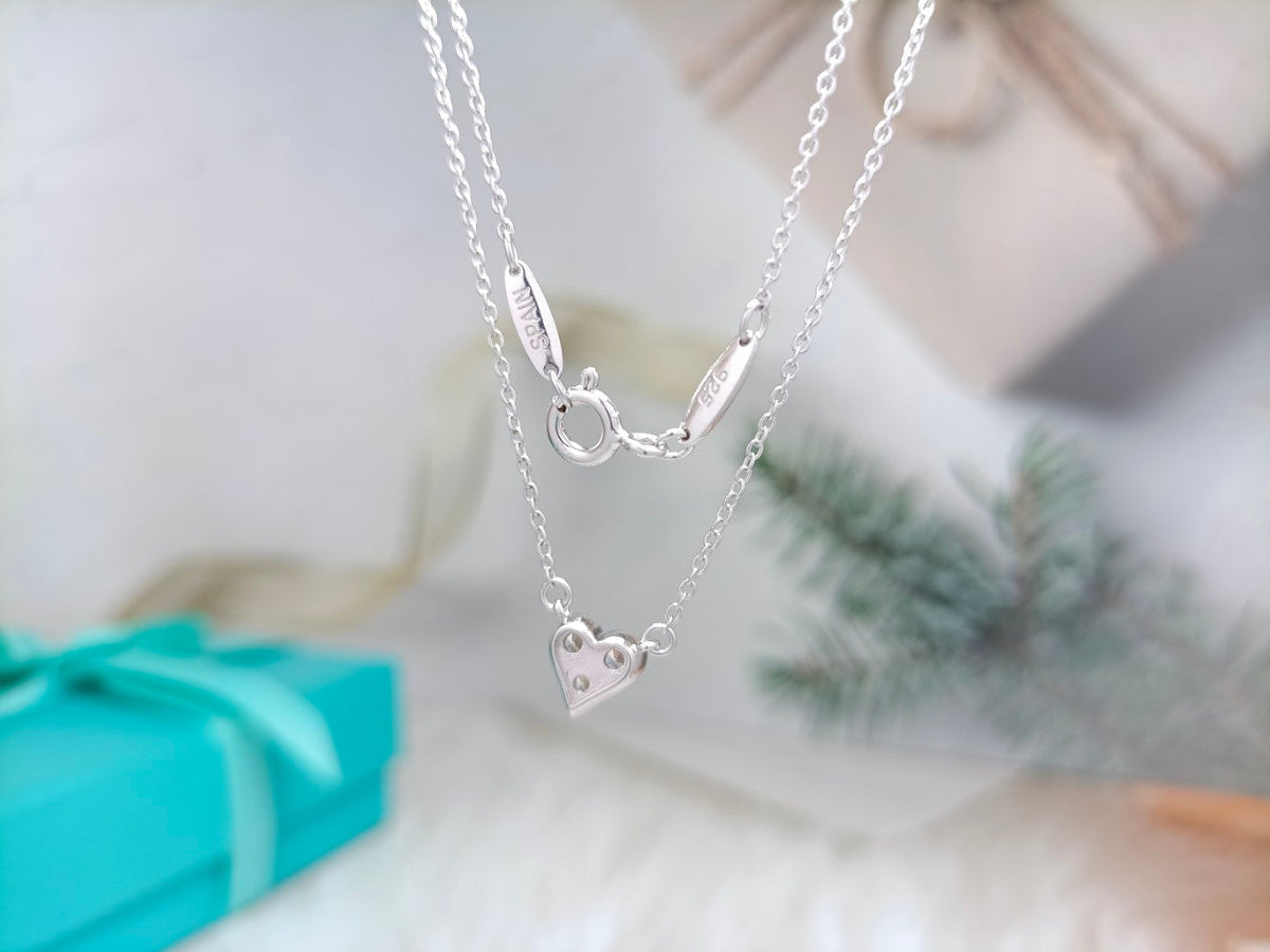 Tiffany Heart 3 Cubic Zirconia Pendant Necklace