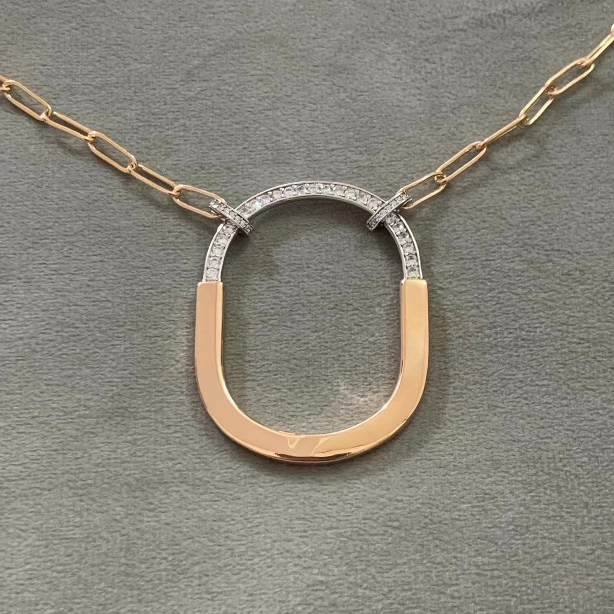 Tiffany Lock Cubic Zirconia Necklace