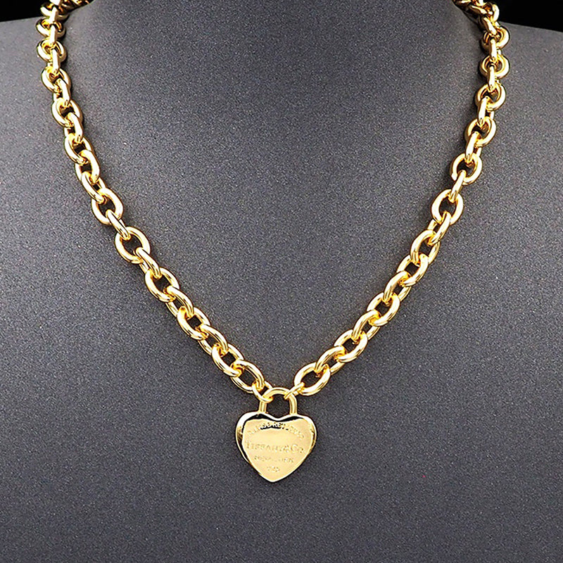18K Tiffany Tag Chain Necklace