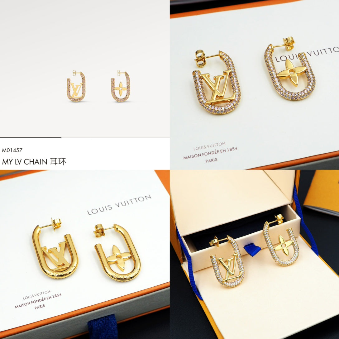 18K Louis Vuitton My Chain Earrings