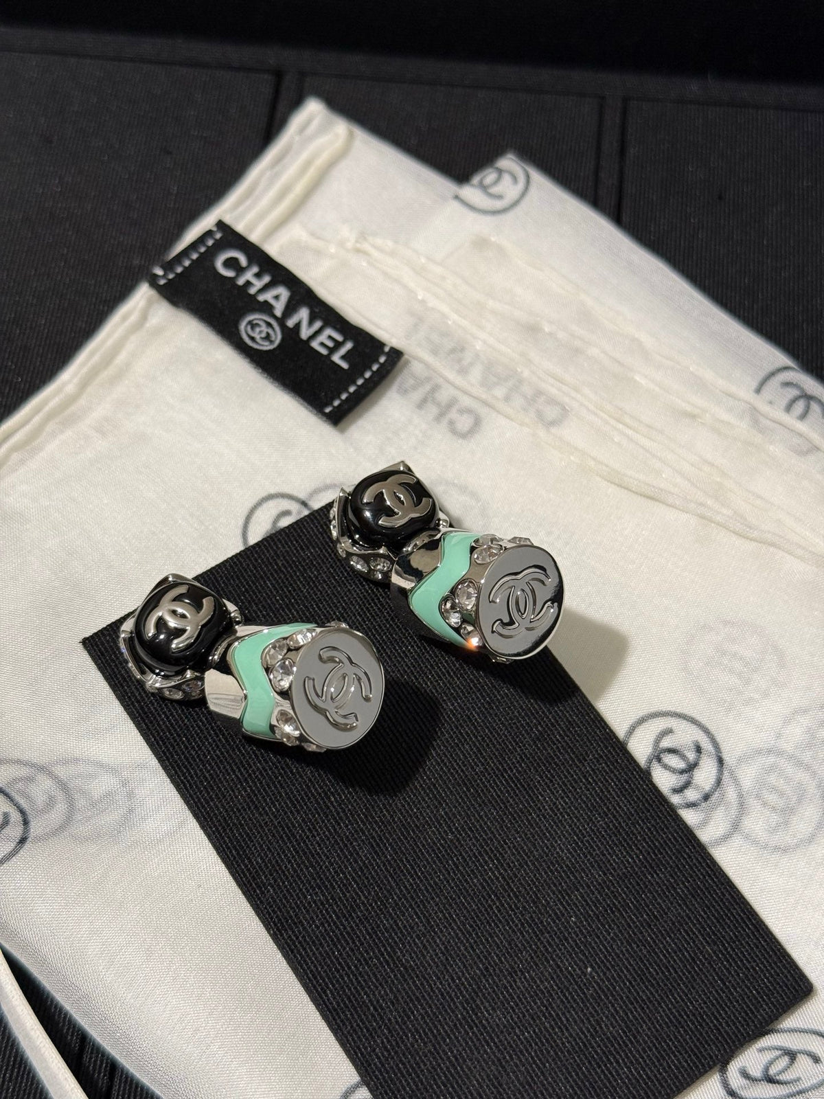 Chanel 2026 Enamel Button Double C Earrings